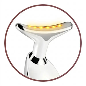 Yellow LED light therapy icon for lymphatic drainage and reducing puffiness by Skin Revive.