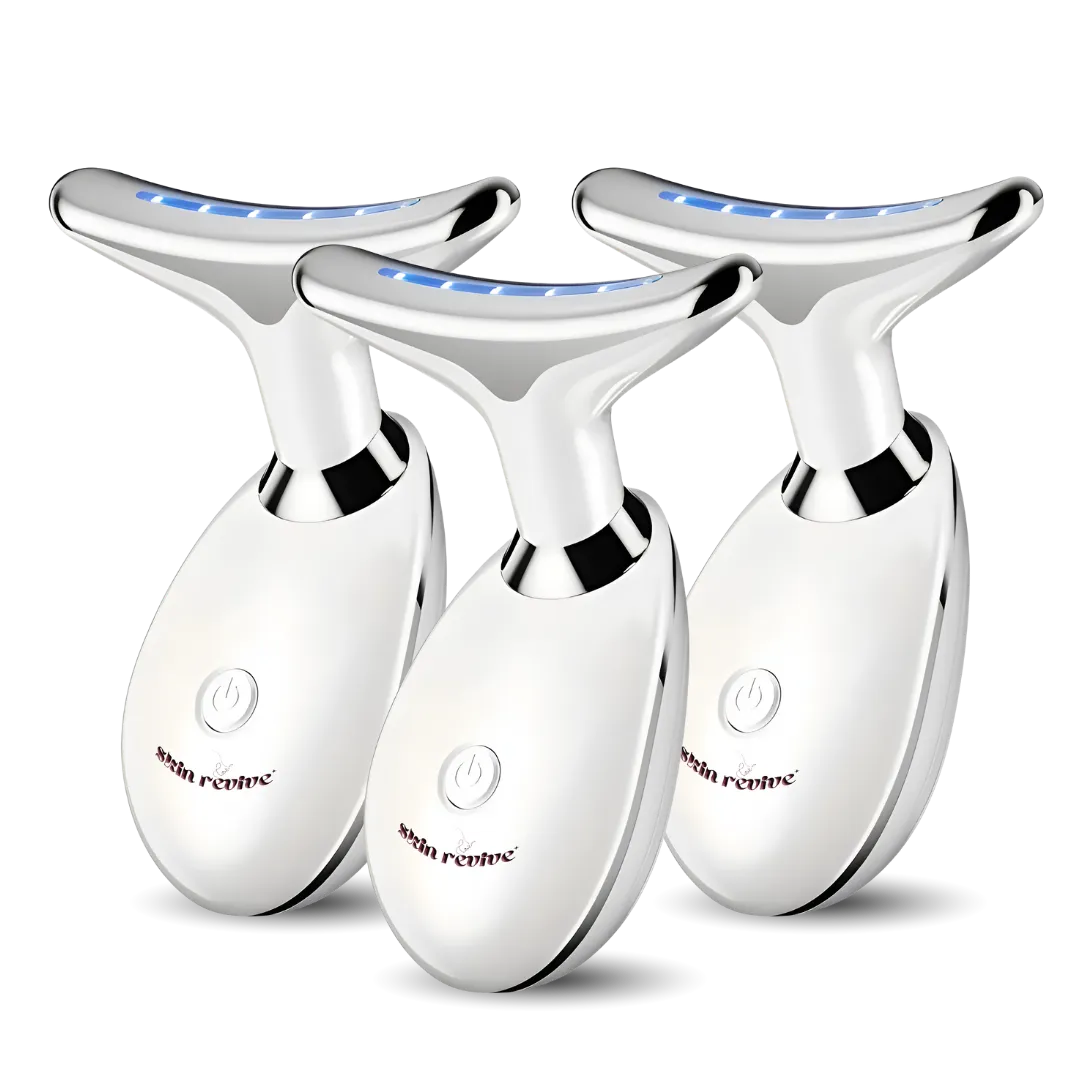 Three Skin Revive LED face lifting tools displayed together. The ultimate value family pack for maximum savings and gifting.
